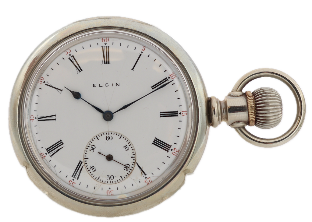 Antique 16 Size 1912 Elgin 17 Jewel Hunter Config. Pocket Watch 386 Nickel