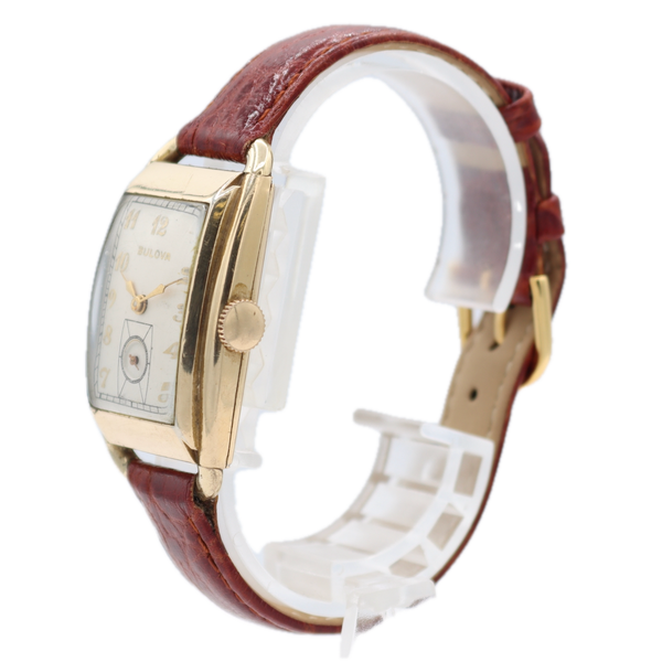 Vintage 25mm Bulova Alden 21 Jewel Men's Mechanical Wristwatch 10AE 10k RGP Runs