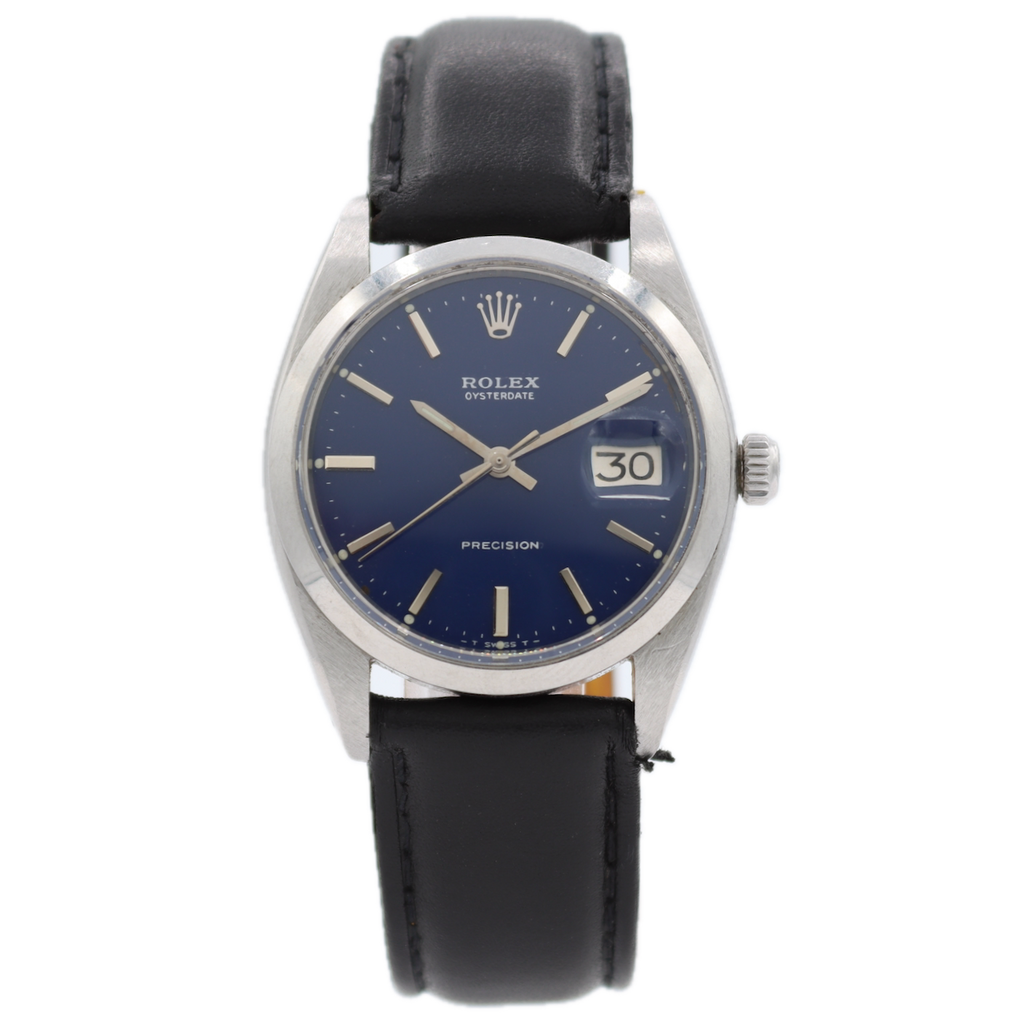 Vintage Rolex 6694 Oysterdate Blue Men's Automatic Wristwatch Steel Serviced