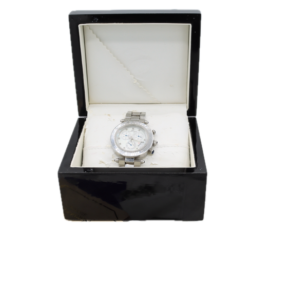 38mm Klaus-Kobec Corture Sports Diamond MOP Men's Chronograph Wristwatch Steel