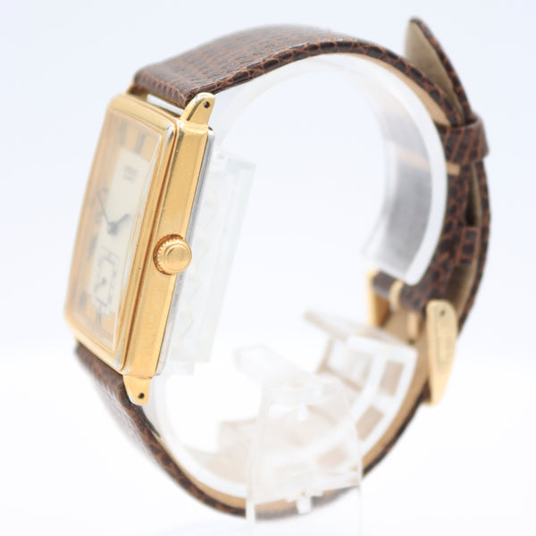 Vintage Seiko 2628-5110 Tank Style Men's Quartz Wristwatch Japan Gold Tone