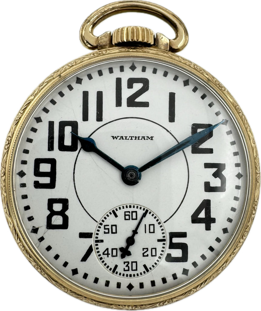 Antique 16S Waltham Vanguard Railroad Pocket Watch No. 1623 10k RGP Serviced