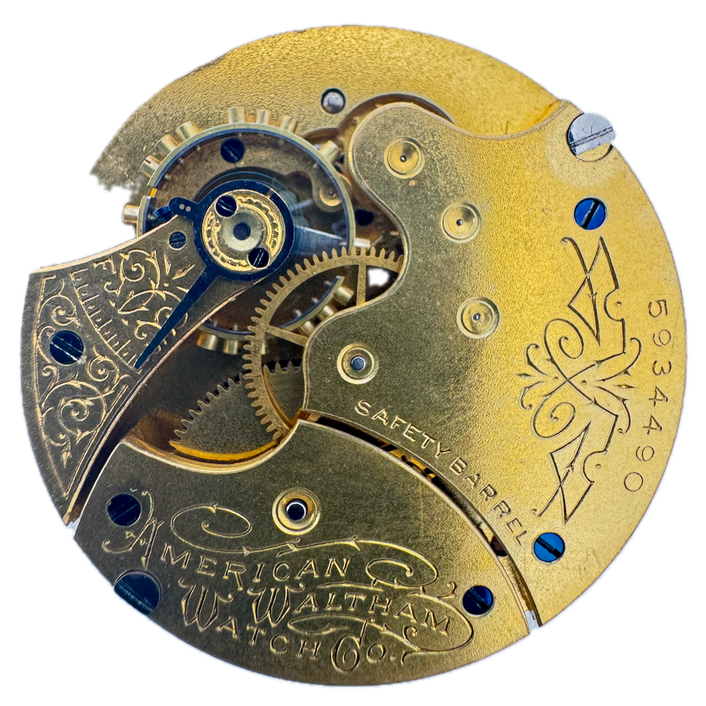 Antique 6s 1890 Waltham 7j Mechanical Hunter Pocket Watch Movement J USA