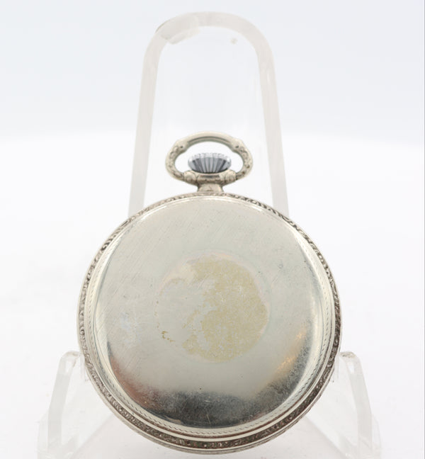 Antique 12 Size 1924 Elgin Fancy Dial 17 Jewel Pocket Watch 345 Silveroid