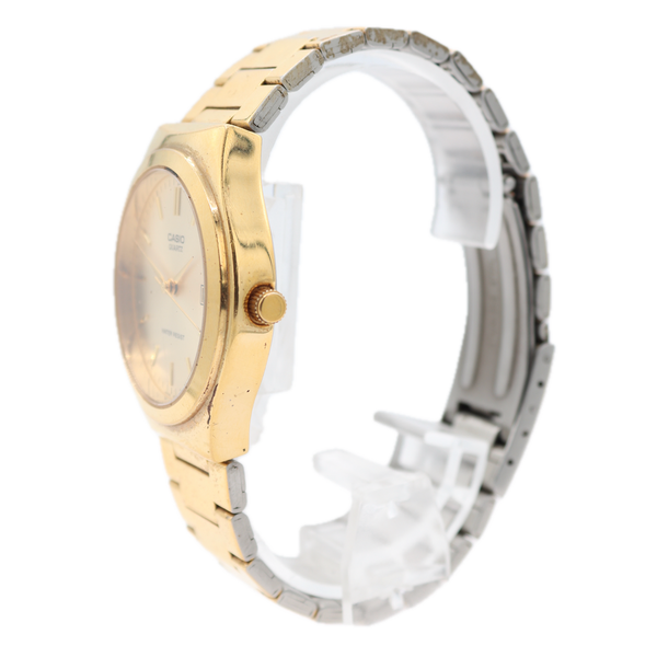 Vintage Casio MTP-1170 Date Men's Quartz Wristwatch 1332 Japan Gold Tone