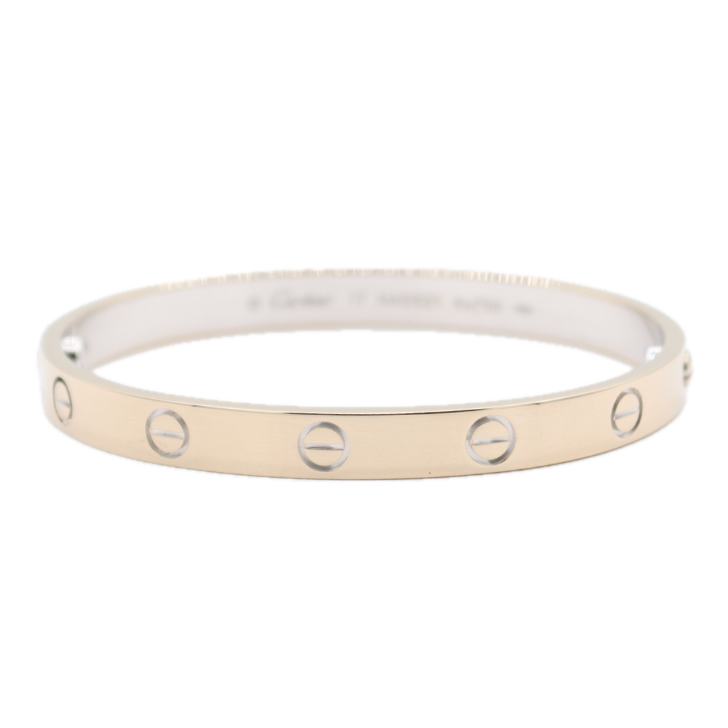 17cm Cartier LOVE Ladies Bracelet 18k White Gold W/Box and W. Gold Screw Driver