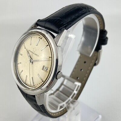 Vintage Eterna-Matic 17 Jewel Men's Automatic Wristwatch 1422U Stainless Steel