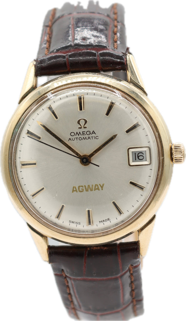 Vintage 34mm Omega 580.184 Agway Men's Automatic Wristwatch 563 Swiss 10k GF