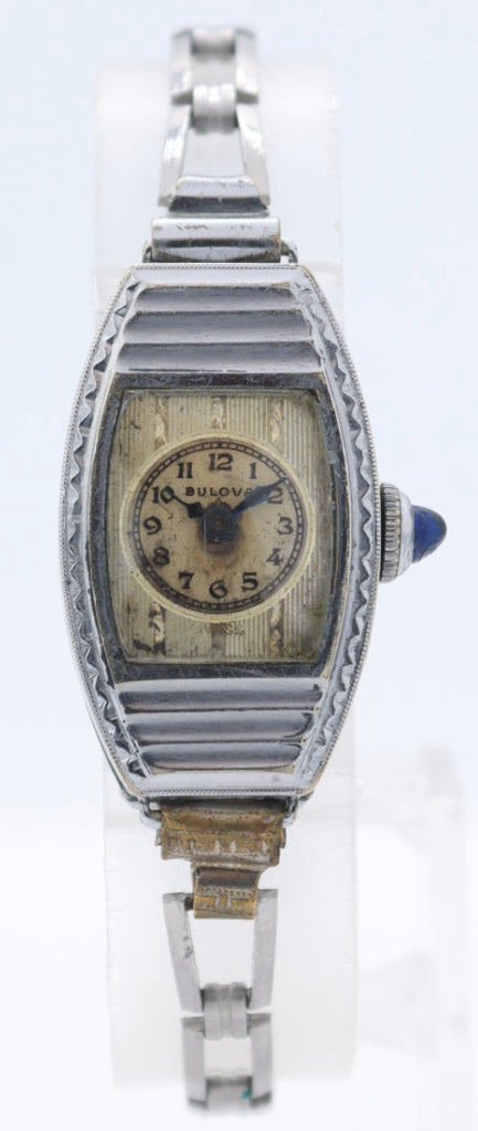 Vintage 1930 Bulova Madeline Ladies Mechanical Wristwatch 6 AF Chrome Plated