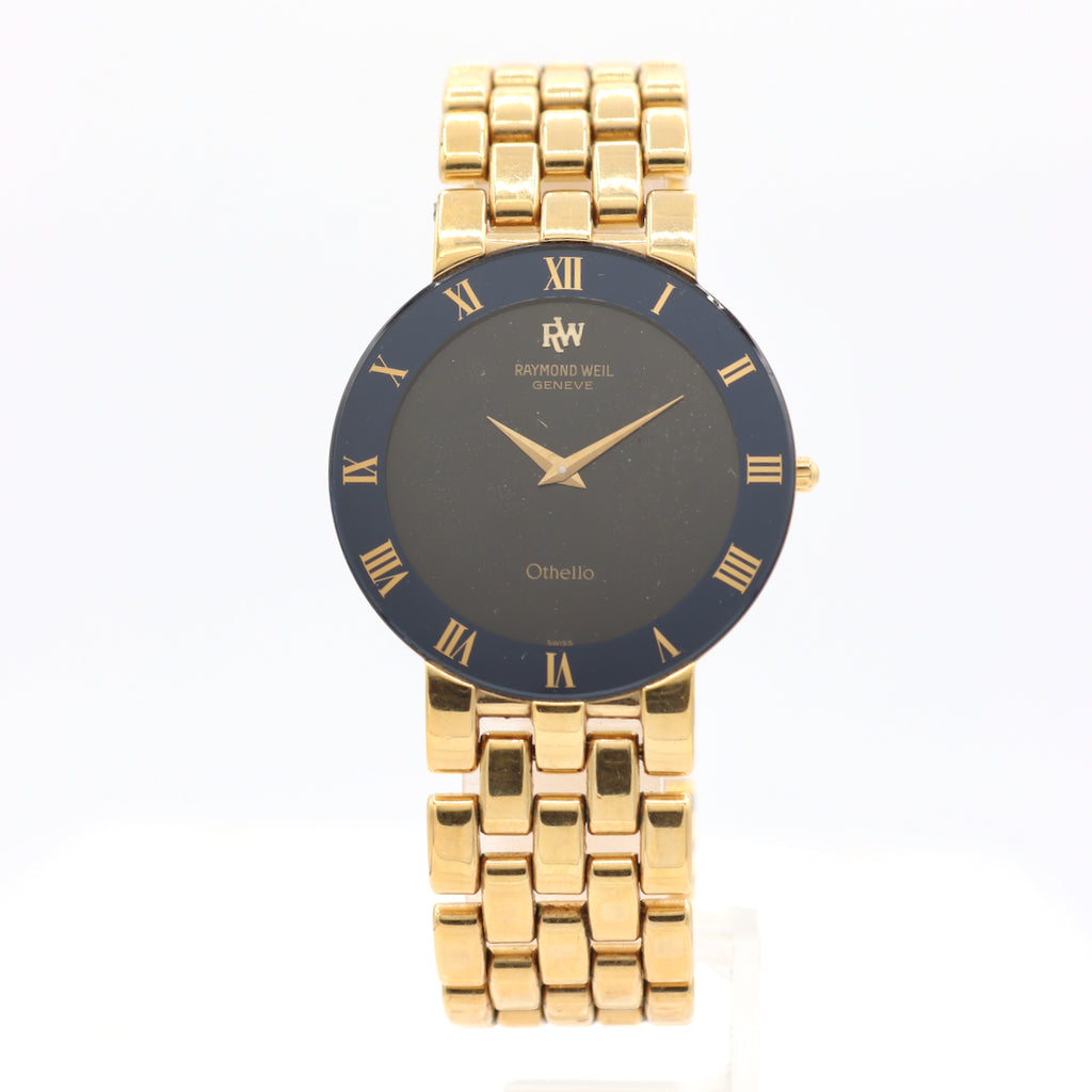 Vintage 31mm Raymond Weil Othello Ladies Quartz Wristwatch Gold Plated