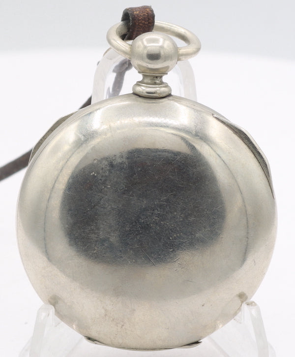 Antique 18 Size 1880 Rockford Key Wind Open Face Pocket Watch Silverine USA