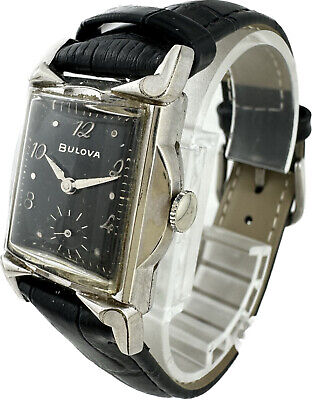 Vintage 1959 Bulova Ambassador F Men's Mechanical Wristwatch 11AF 10k White RGP