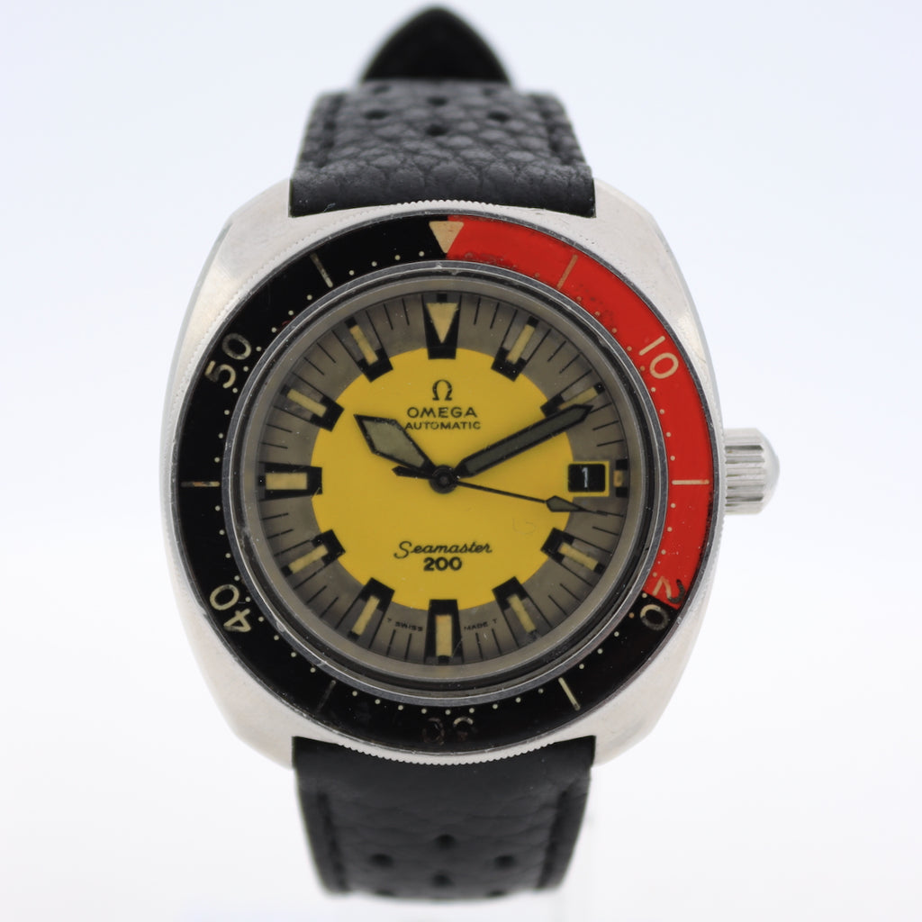 Vintage 1973 Omega 166.066 Seamaster 200 Banana Men's Automatic Wristwatch 565