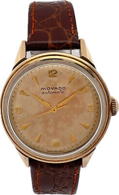 Vintage Movado Men's Bumper Automatic Wristwatch 221A Gold Capped w Borgel Case