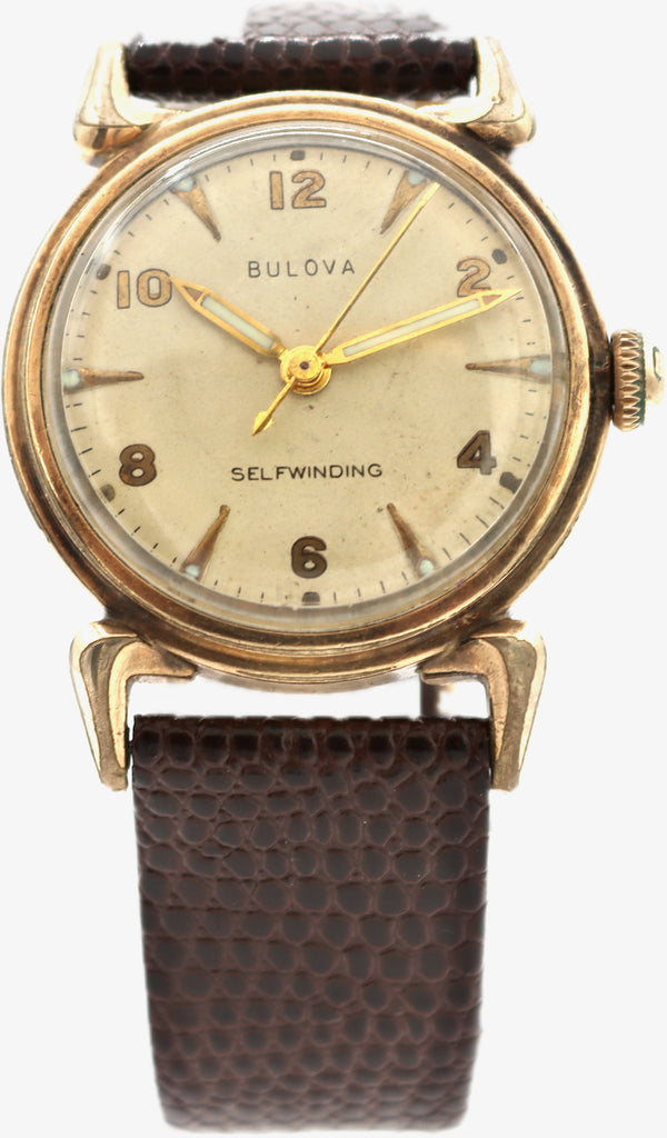 Vintage 31mm 1955 Bulova Clipper Men's Automatic Wristwatch 10 CBAC USA 10k RGP