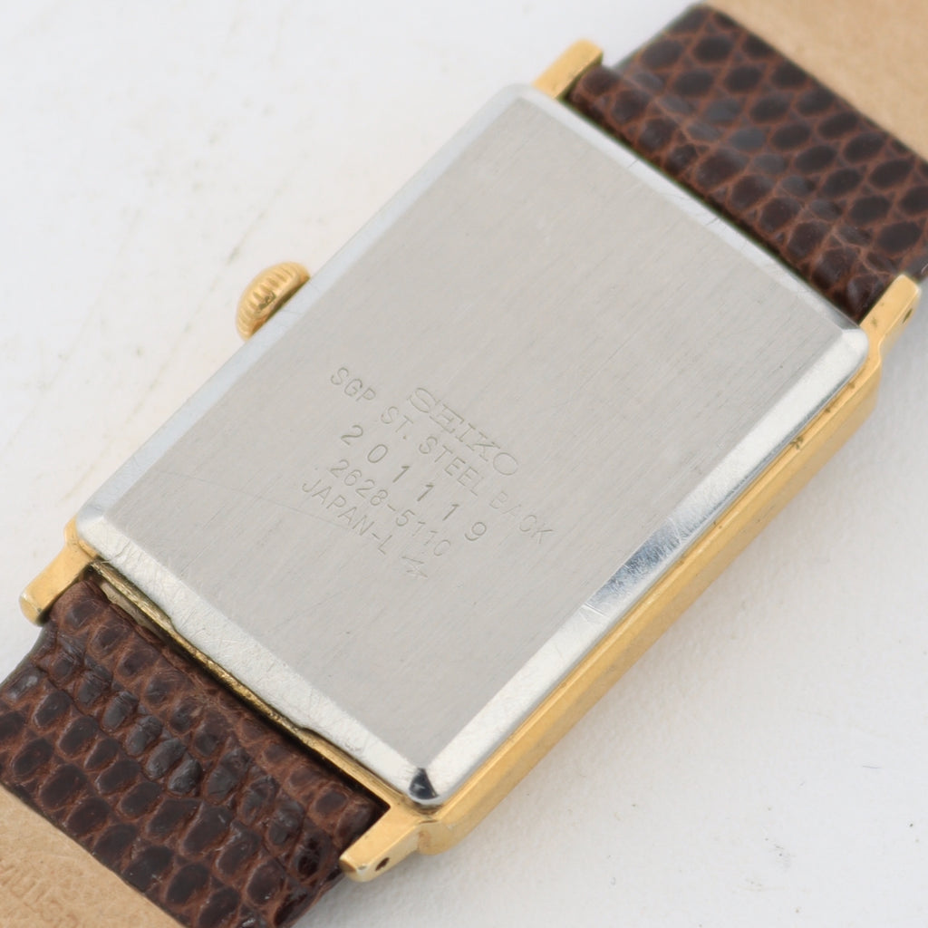 Vintage Seiko 2628-5110 Tank Style Men's Quartz Wristwatch Japan