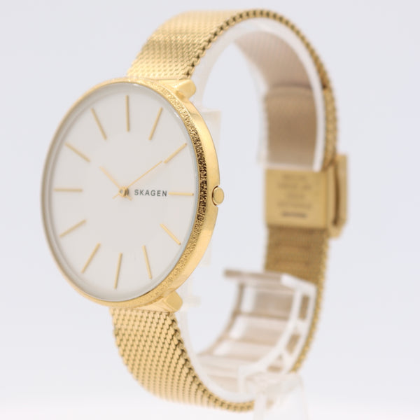 38mm Skagen SKW2722 Karolina Ladies Quartz Wristwatch Gold Tone Slim White Dial