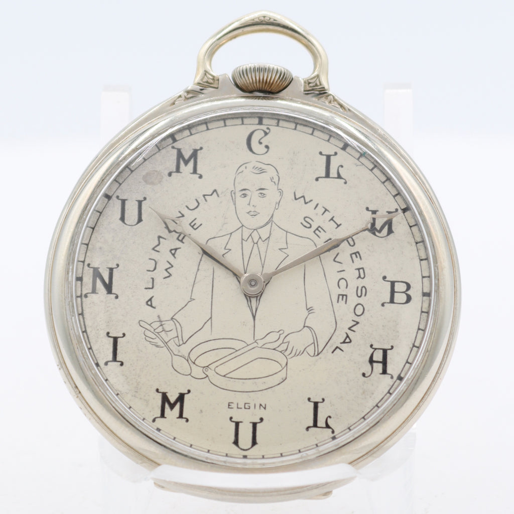 Antique 12s 1932 Elgin Club Aluminum Mechanical Pocket Watch 479 10k GF USA