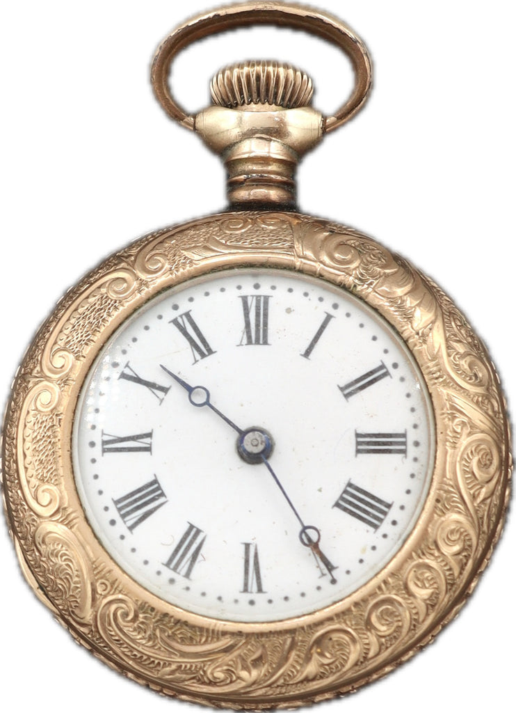 Antique 12/0S New England Watch Co Cavour Mechanical Pocket Watch 10k GF Fancy