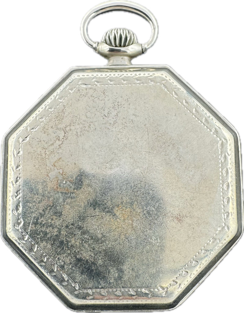 Antique 12S Elgin Octagonal Mechanical Open Face Pocket Antique 12S Elgin Octagonal Mechanical Open Face Pocket