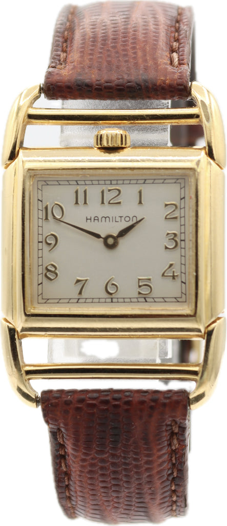 Vintage Hamilton 6176 Contour Reissue Men's Quartz Wristwatch Gold Tone