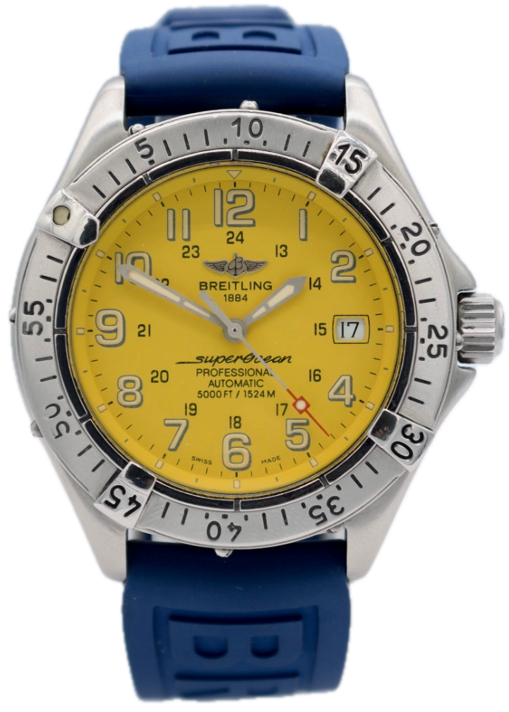 Breitling A17045 SuperOcean Yellow Men's Automatic Wristwatch ETA 2842-2 Swiss