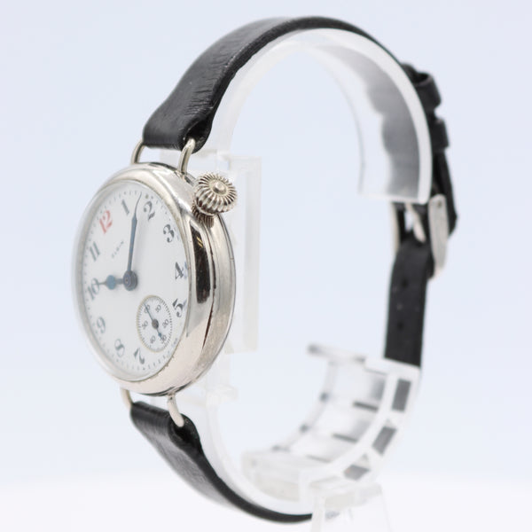 Antique 1918 Elgin WW1 Military Offset Crown Men's Mechanical Wristwatch 417