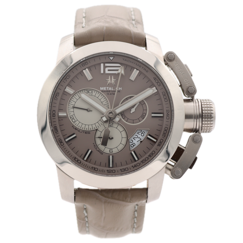 44mm Metal. CH 2133.44 Chronometrie Men's Quartz Wristwatch Steel Chronograph