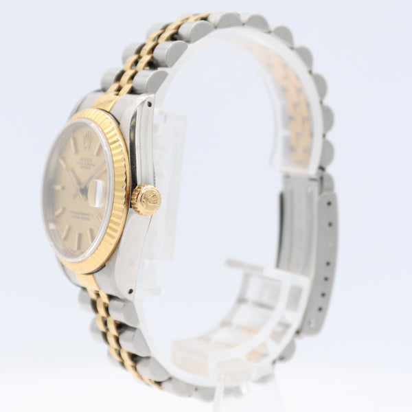 Vintage 30mm Rolex 68273 Date Ladies Automatic Wristwatch 2135 Steel & Gold