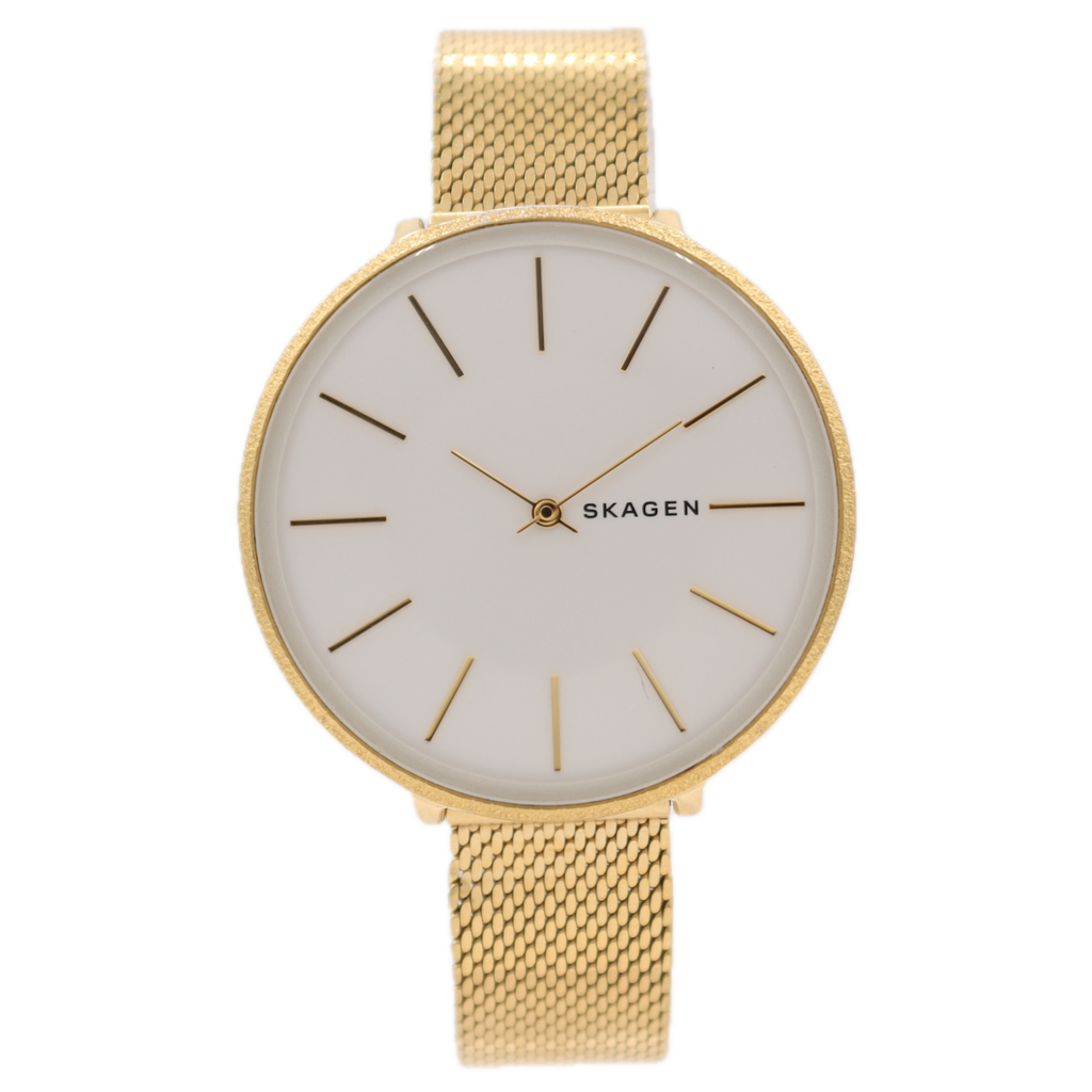 38mm Skagen SKW2722 Karolina Ladies Quartz Wristwatch Gold Tone Slim White Dial