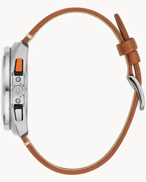 42mm Bulova 98B427 Racer Chronograph Men's Quartz Wristwatch Steel Motorsport