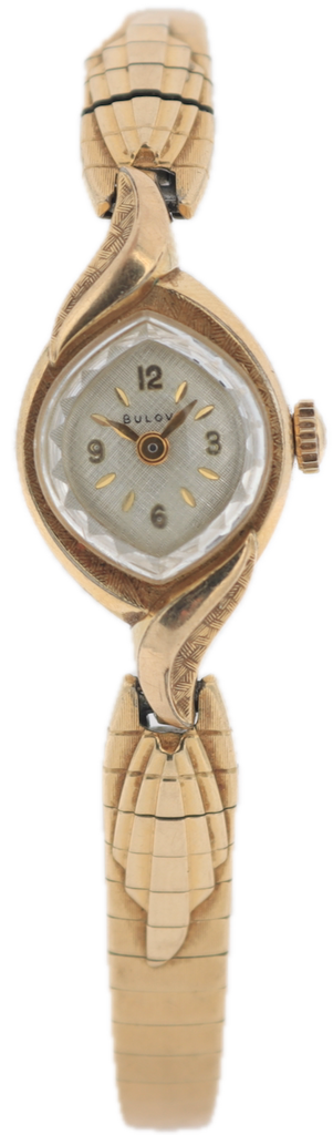 Vintage 1967 Bulova 2974 Linen Dial Cocktail Ladies Mechanical Wristwatch USA