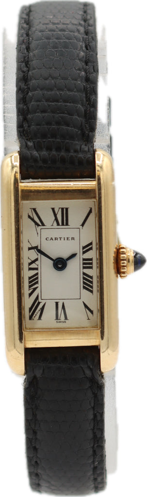 Cartier 828004 Tank "Mini" Ladies Quartz Wristwatch Swiss Made 18k Gold