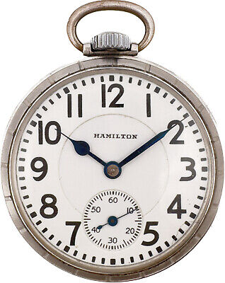 Antique 16 Size Hamilton 21 Jewel Mechanical Railroad Pocket Watch 992 Stainless