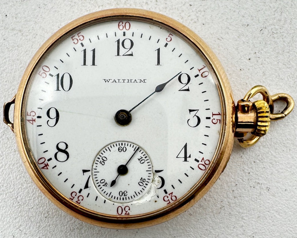 Antique 0 Size Waltham 15 Jewel Mechanical Pocket Watch 165 Gold FIlledUSA