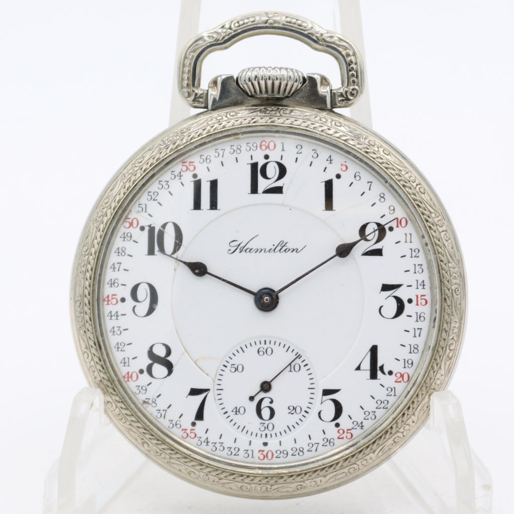 Antique 1912 Hamilton 21j Mechanical Railroad Pocket Watch 992 10k RGP USA