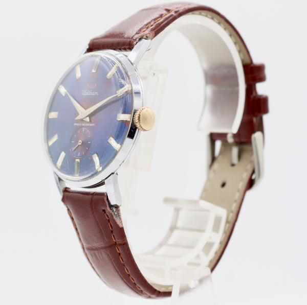 Vintage 34mm Waltham Sapphire dial Men's Mechanical Wristwatch 238 Running