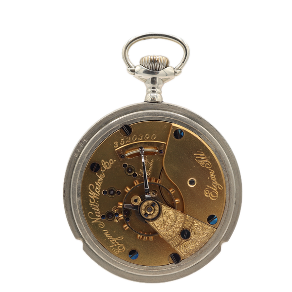 Antique 18s 1890 Elgin 15 Jewel Hunter Config. Pocket Watch 82 Silverode