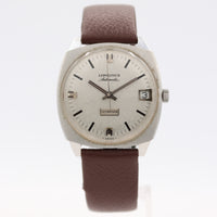 Vintage 34mm 1969 Longines Olympian Men's Automatic Wristwatch Swiss Linen Dial