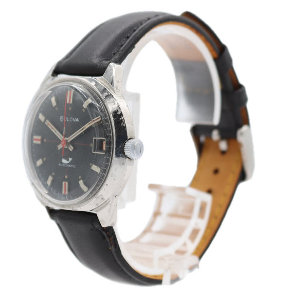 Vintage 1971 Bulova 3007 Sea King Date Men's Automatic Wristwatch Swiss Steel