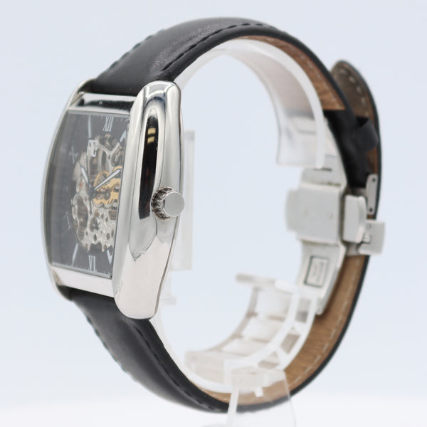 38.5mm Auguste Galen Skeleton Dial Men's Automatic Wristwatch Stainless Steel