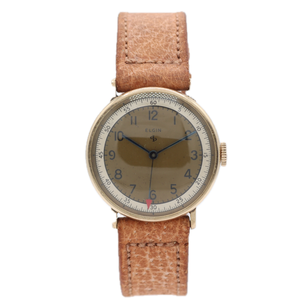 Vintage 1945 Elgin 6606A Tactical Dial Men's Mechanical Wristwatch 539 10k GF