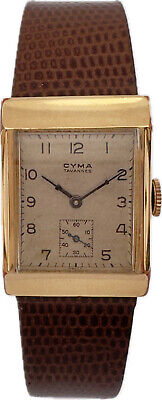 Vintage Cyma Tavannes 17J Men's Mechanical Wristwatch 242K 10k GF w SyringeHands