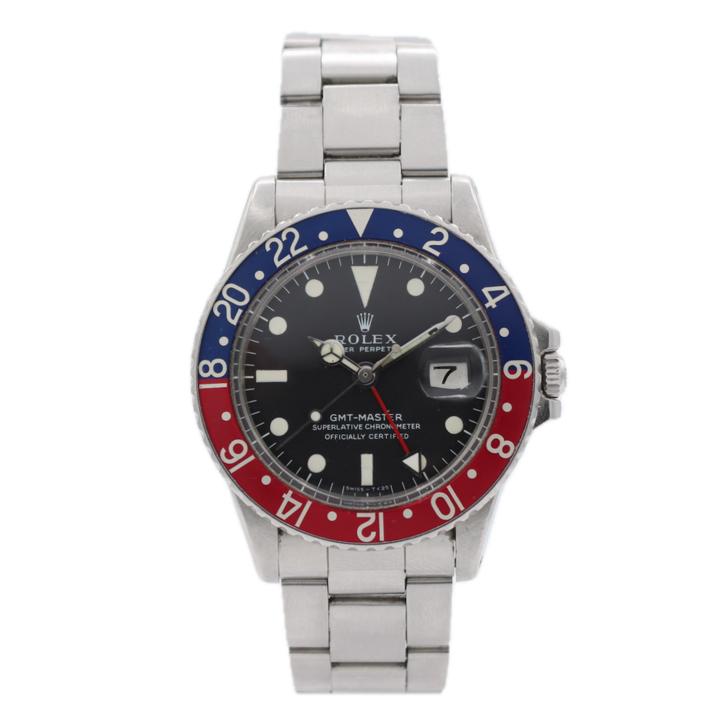 1971 Rolex 1675 GMT-Master Men's Automatic Wristwatch Steel GMT Master Pepsi