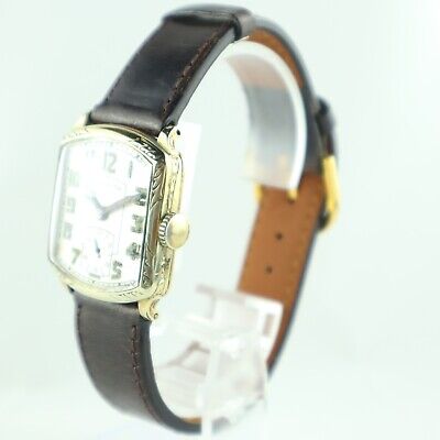 Vintage Hamilton 17 Jewel Men's Mechanical Wristwatch 987 14k GF Tonneau Runs