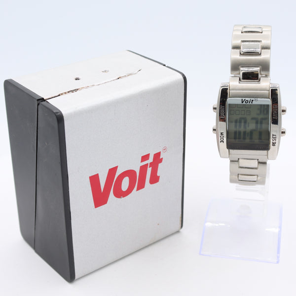 Vintage Voit 9284 Digital Sports Men's Digital LED Wristwatch S.Steel With Box