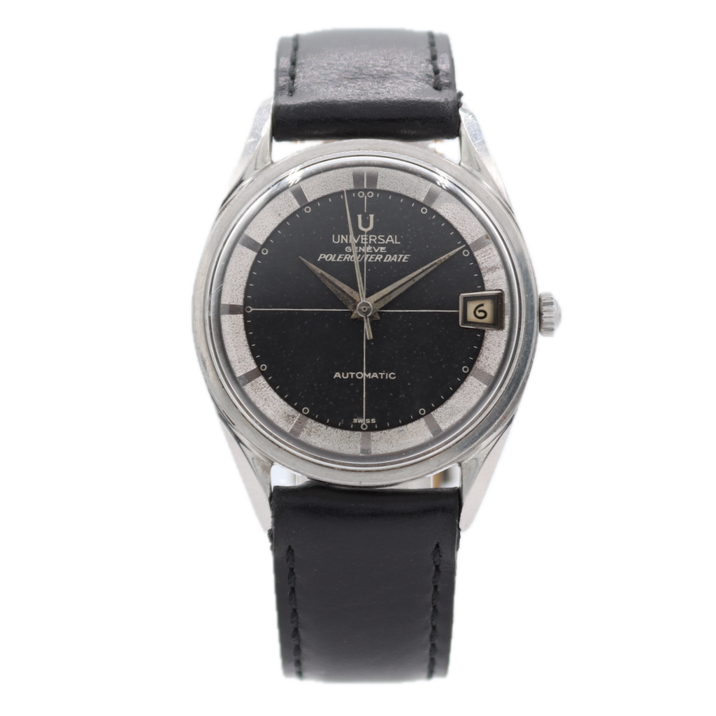 Vintage Universal Geneve 204503-2BD Polerouter Date Men's Wristwatch Steel