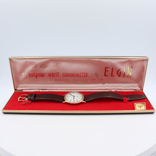 Vintage Elgin 2286YFS B.W.Raymond Men's Mechanical Wristwatch 730A 10k GF W/Box