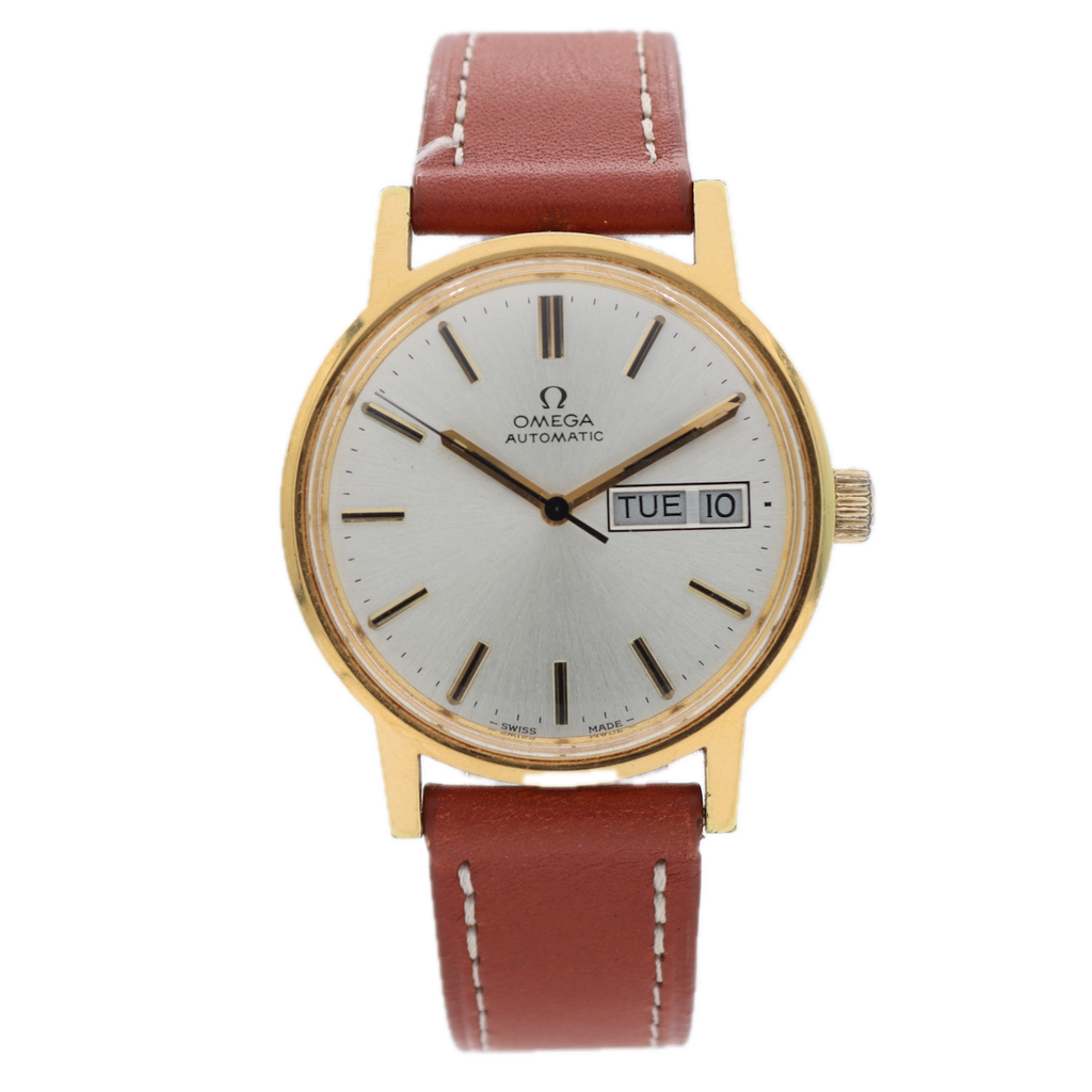 Vintage 1975 Omega 166.0117 Day Date Men's Automatic Wristwatch Gold Plated