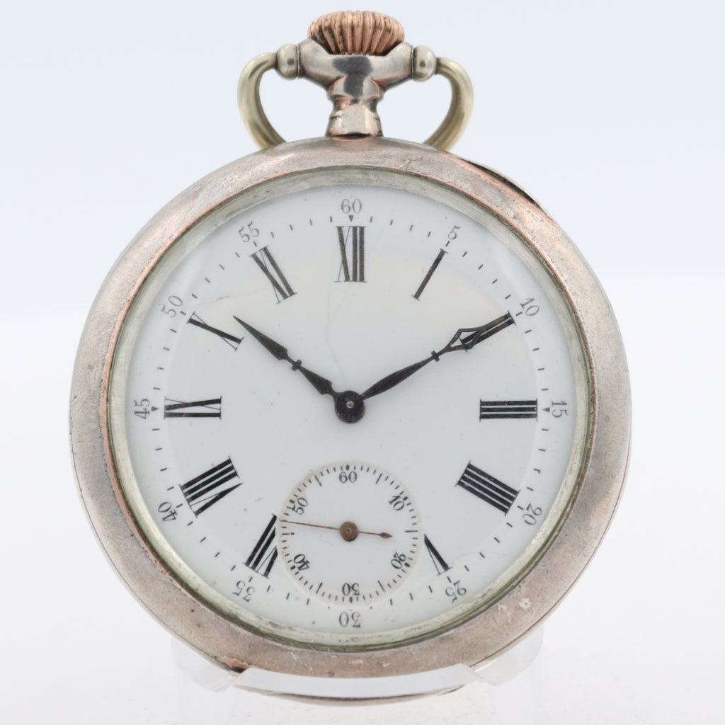 Antique 16s Cyrus G.T. Engraving 15j Mechanical Pocket Watch .800 SilverSwiss